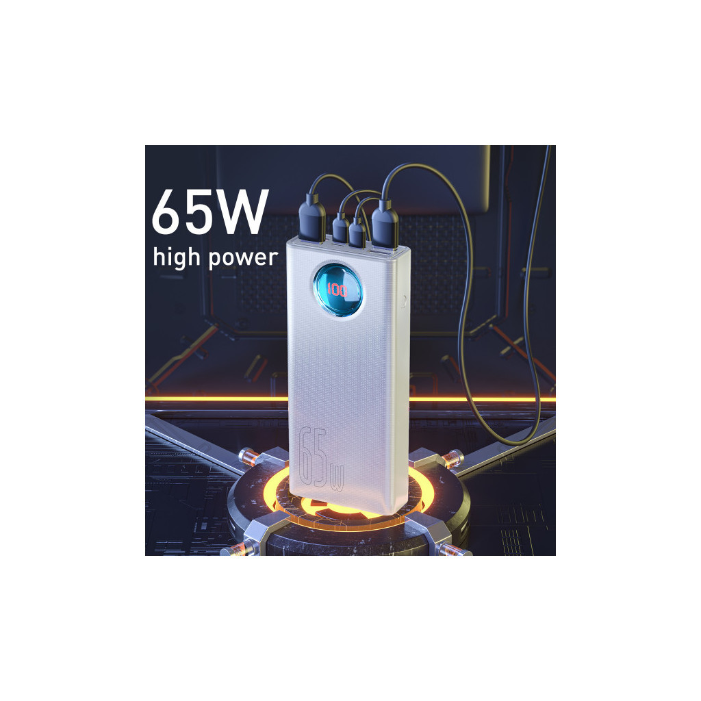 Батарея універсальна Baseus Amblight 30000mAh 65W, 6A, QC3.0, PD3.0, cable Type-C/100W (PPLG-A02) - зображення 9