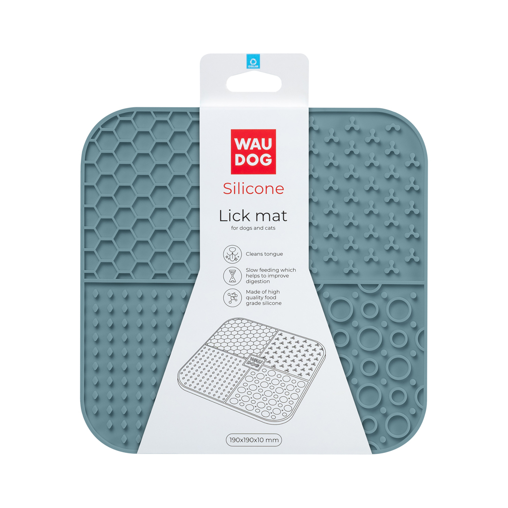 Універсальний посуд для тварин WAUDOG Silicone Килимок для злизування 19х19х1 см сірий (235211) - зображення 2