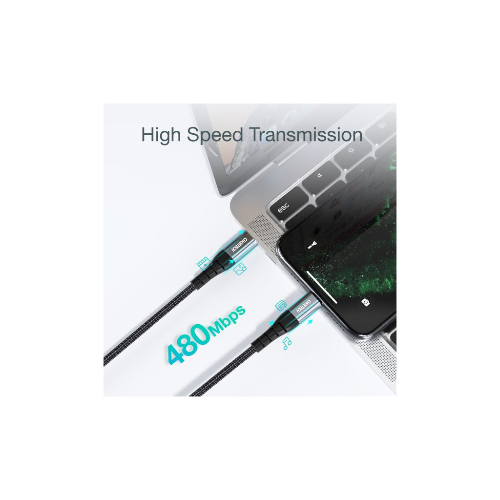 Дата кабель USB-C to Lightning 1.2m MFI Choetech (IP0039-BK) - зображення 5