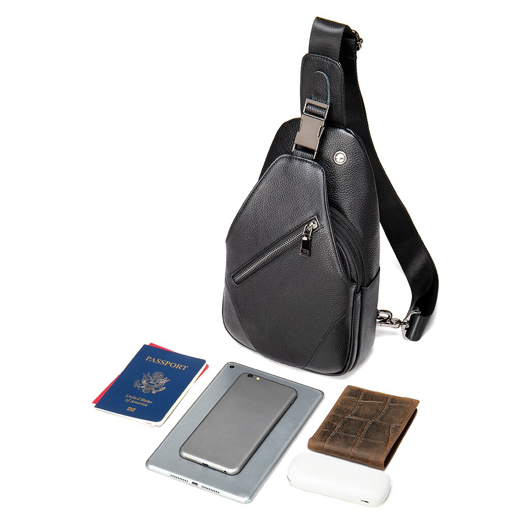 Сумка Vintage Слінг через плече в зернистій шкірі Чорна (20249) - зображення 2