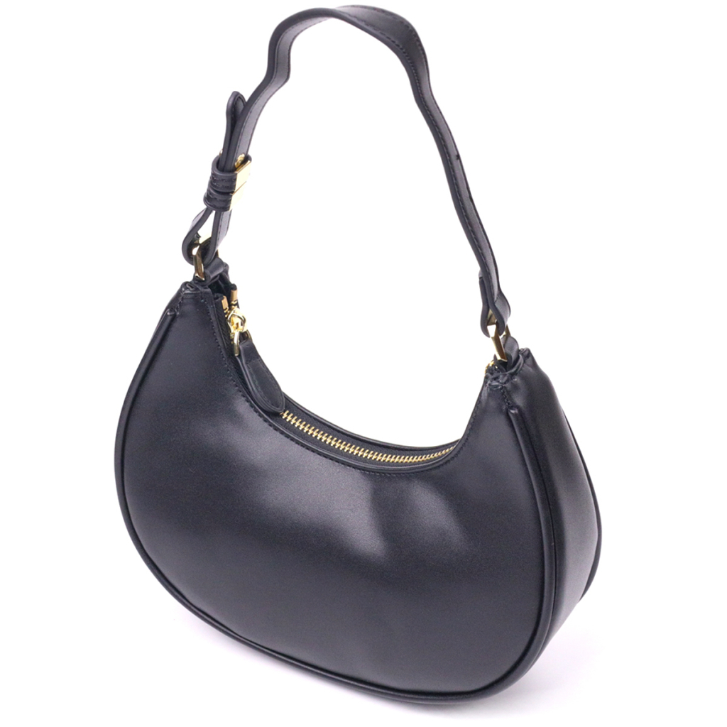 Сумка Vintage Жіноча хобо з натуральної гладкої шкіри Чорна (21288) - зображення 2