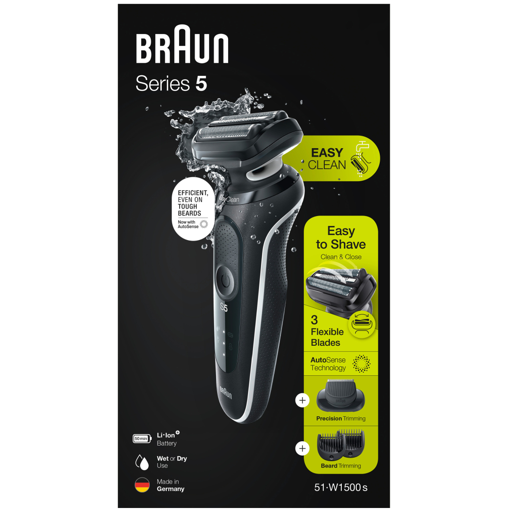 Електробритва Braun Series 5 51-W1500s BLACK / WHITE - зображення 7
