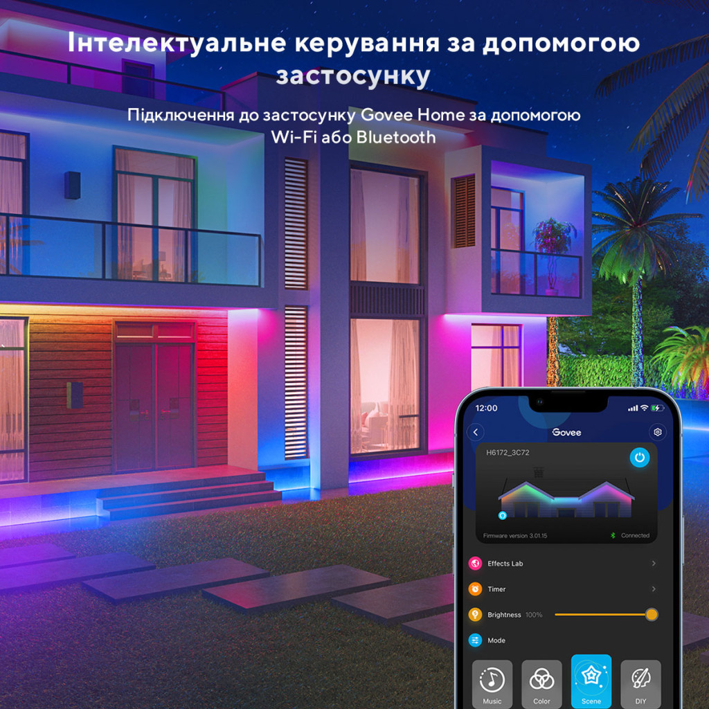 Світлодіодна стрічка Govee Phantasy Outdoor LED RGBIC Strip Lights 10м Білий (H61723D1) - изображение 7