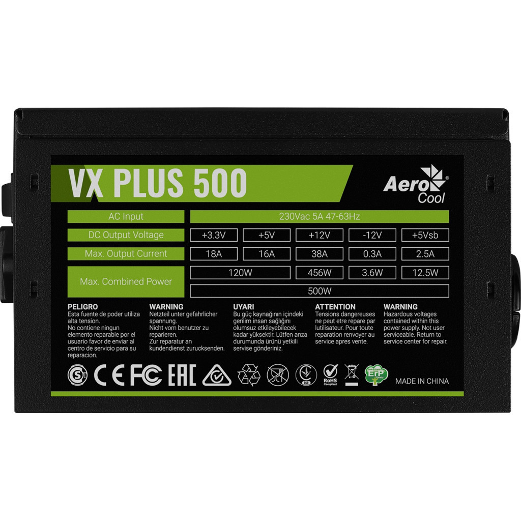 Блок живлення AeroCool 500W VX PLUS 500 (4713105962758) - изображение 3