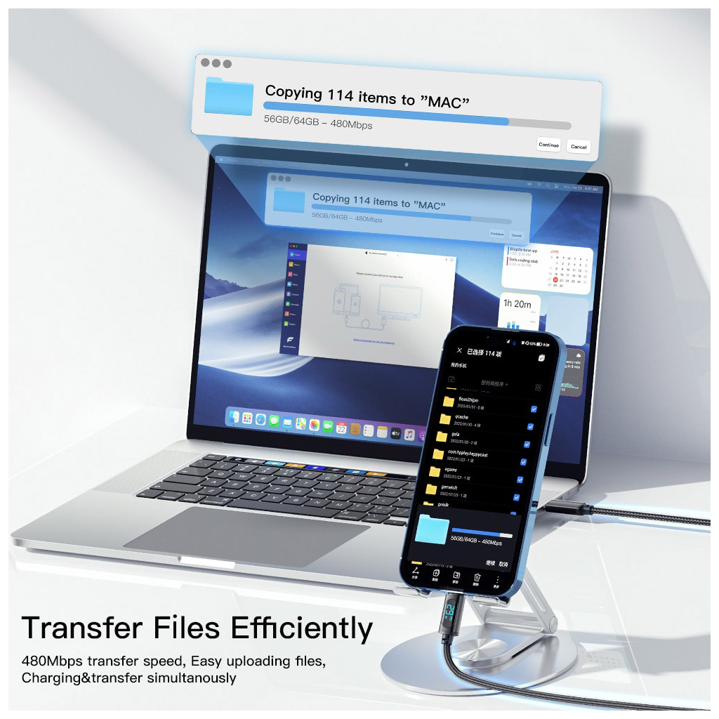 Дата кабель USB-C to Lightning 1.0m 29W LED black Essager (EXCTL-XY01-P) - зображення 4