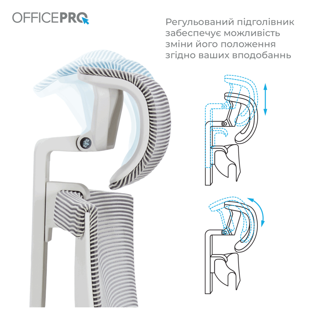 Офісне крісло OfficePro Balance OC620-W-LG-LG (OC620-W-LG-LG) - зображення 5