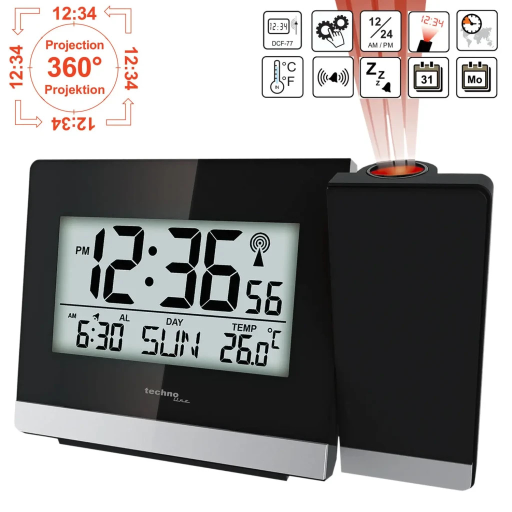 Настільний годинник Technoline WT536 проекційний Black (DAS301196) - зображення 6