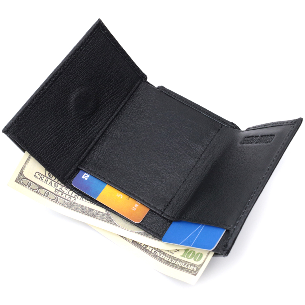 Гаманець ST Leather З монетницею з натуральної шкіри Чорний (22730) - зображення 7