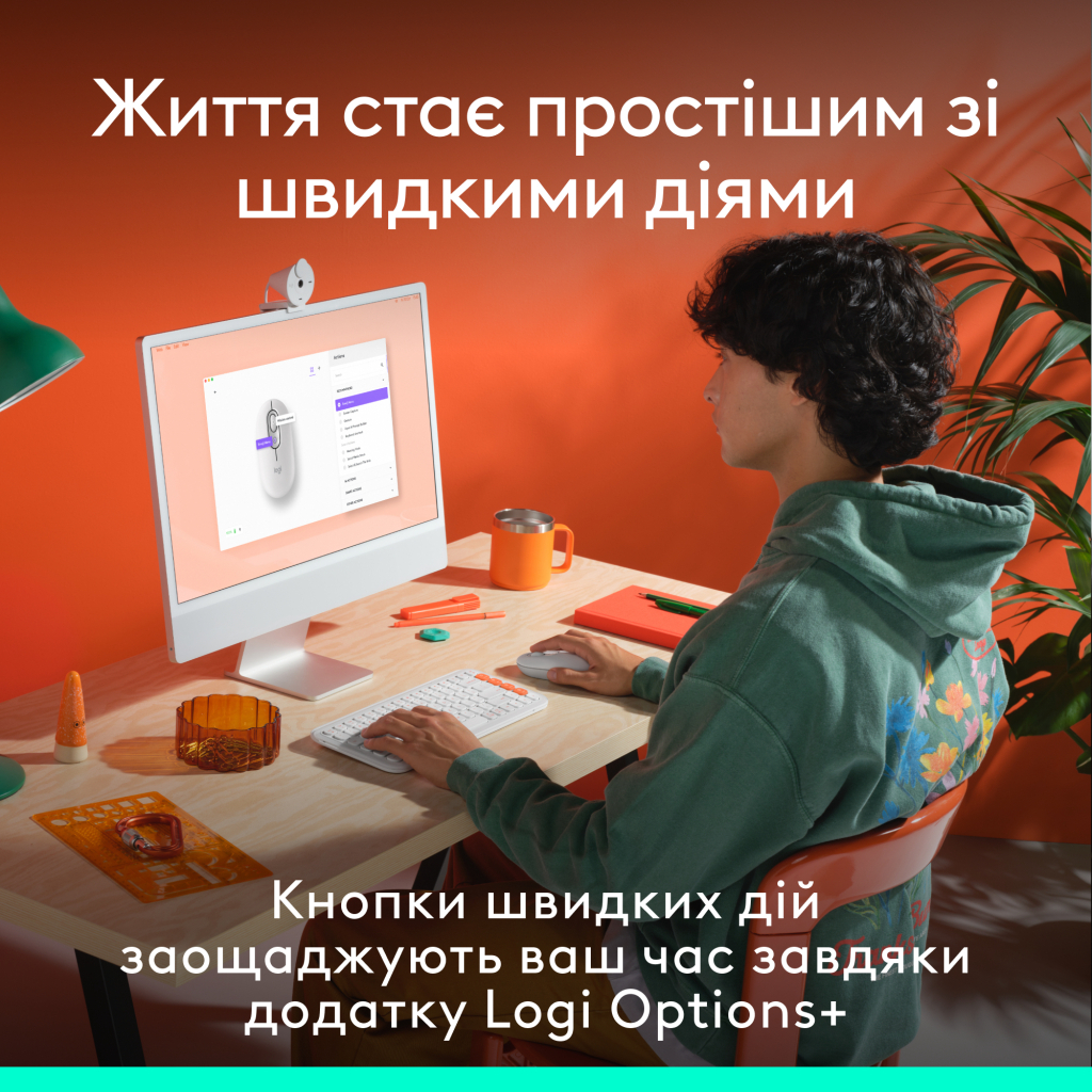 Мишка Logitech POP Mouse With Emoji Bluetooth Off-White (910-007411) - зображення 4