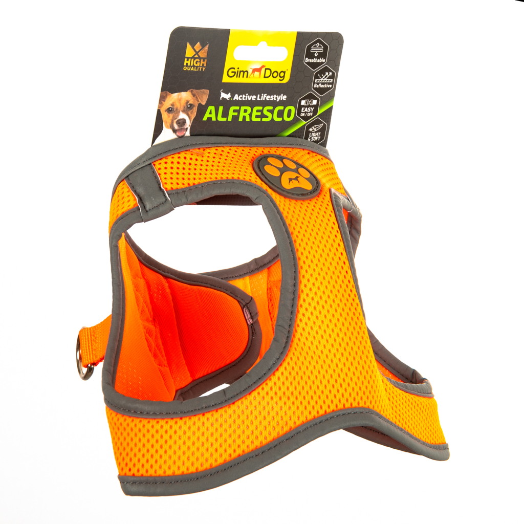 Шлея для собак GimDog Alfresco неопрен M 41-44 см жовтогаряча (8009632059969) - зображення 1