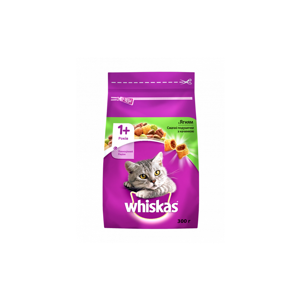 Сухий корм для кішок Whiskas з ягням 300 г (5900951305719/5900951014086) - зображення 1