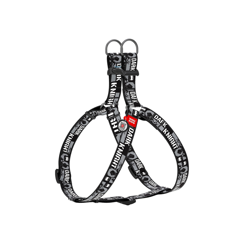 Шлея для собак WAUDOG Nylon з QR паспортом анатомічна "Темний лицар" XS (0710-2011) - зображення 1