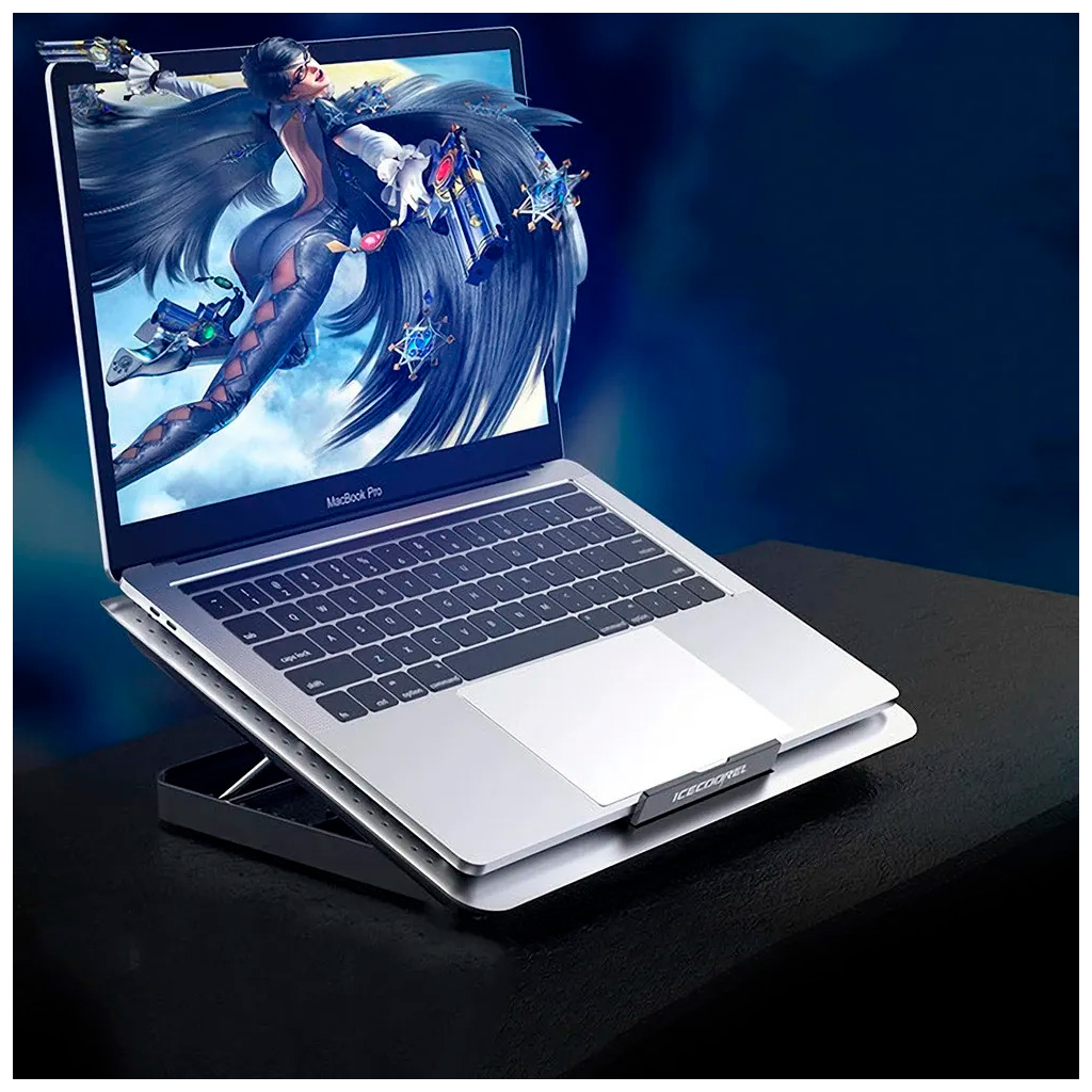 Підставка до ноутбука IceCoorel 10-15.6", 1*180mm 580 RPM, 2*USB, 350x225x26mm, Silver (A18) - зображення 3