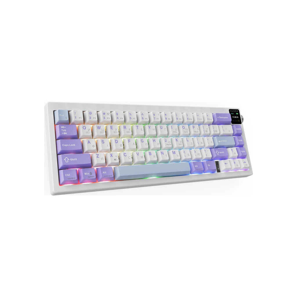 Клавіатура Ajazz AK650 Flying Fish Switch Purple RGB USB/Wireless/Bluetooth UA Purple (AK650-FF-PWB) - зображення 3