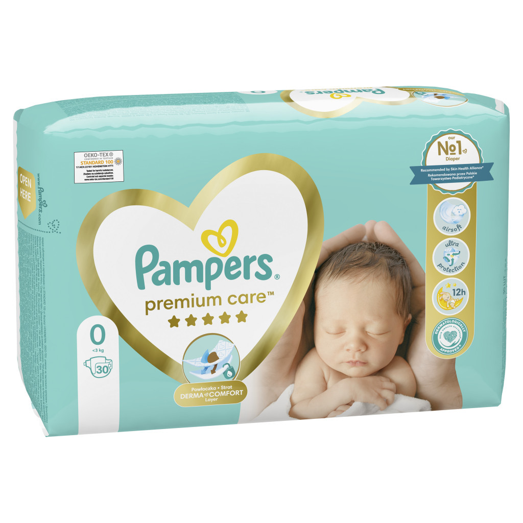 Підгузки Pampers Premium Care Micro Розмір 0 (<3 кг) 30 шт (4015400536857) - зображення 3