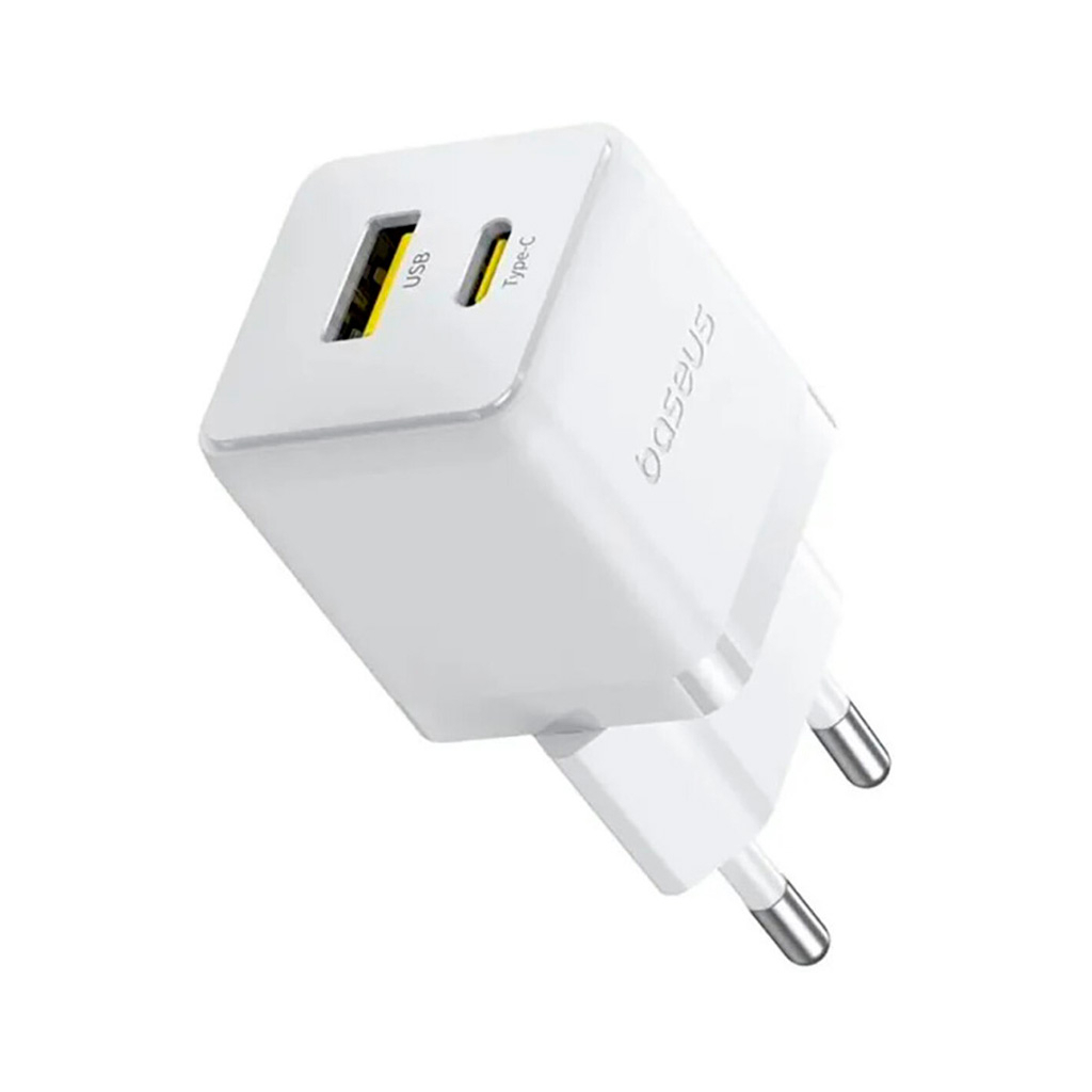 Зарядний пристрій Baseus Palm Fast Charger C+U 20W moon white (P10111608213-00) - зображення 1