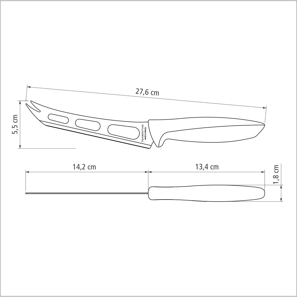 Кухонний ніж Tramontina Plenus Light Grey Cheese 152 мм (23429/136) - зображення 3