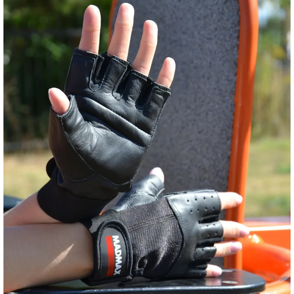 Рукавички для фітнесу MadMax MFG-248 Clasic Exclusive Black L (MFG-248-Black_L) - зображення 4