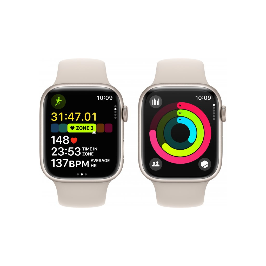 Смарт-годинник Apple Watch Series 9 GPS 45mm Starlight Aluminium Case with Starlight Sport Band - M/L (MR973QP/A) - зображення 8