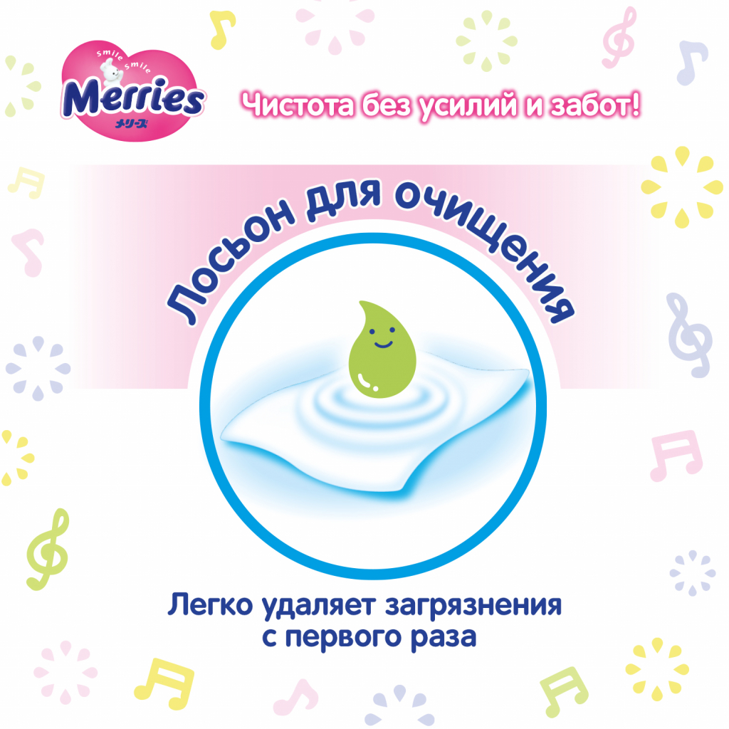 Дитячі вологі серветки Merries запасний блок 54 шт (4901301239976) - зображення 4