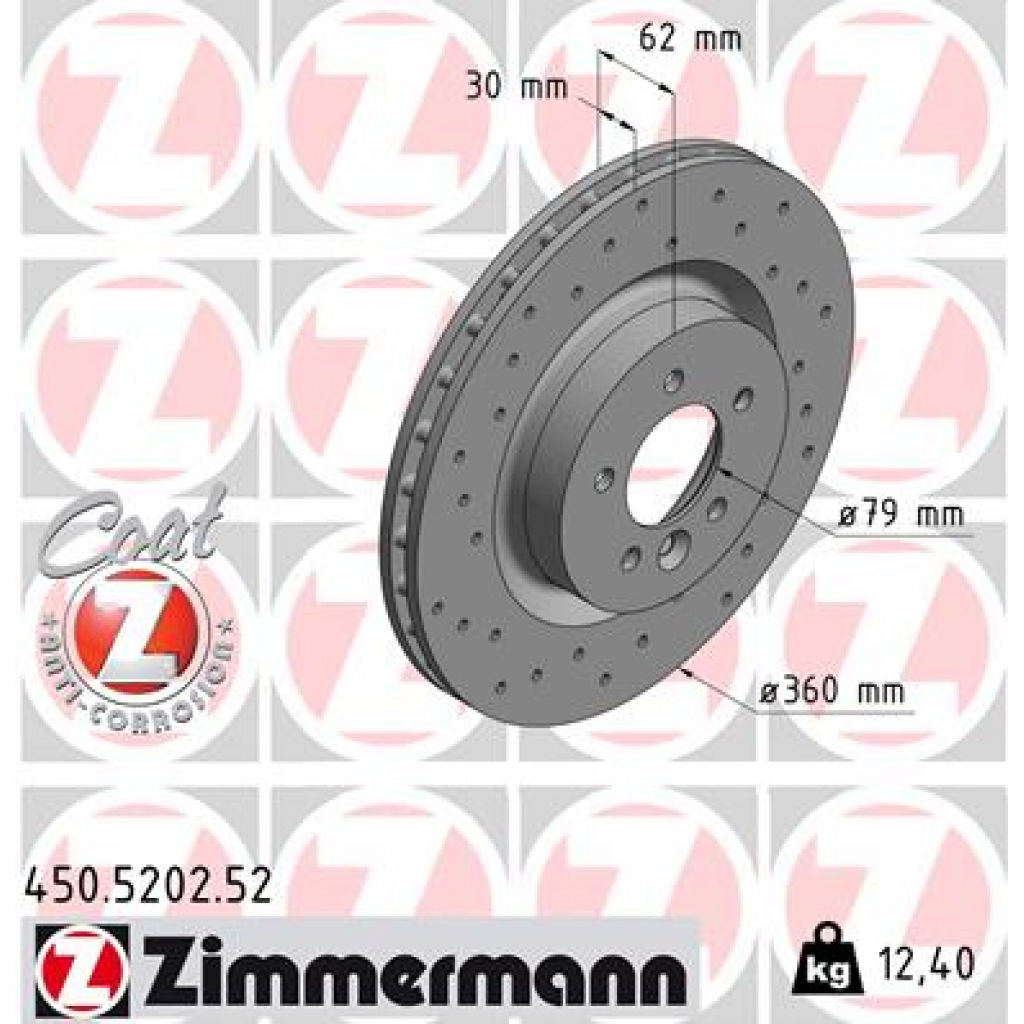 Гальмівний диск ZIMMERMANN 450.5202.52 - зображення 1