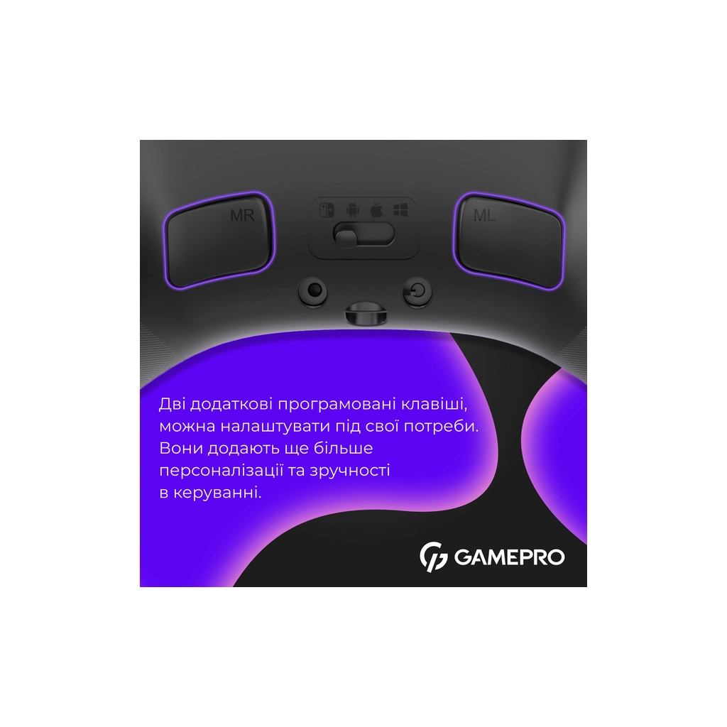 Геймпад GamePro GPX13B 2.4G/BT 5.1/USB/PC/iOS/Android RGB Black (GPX13B) - зображення 7