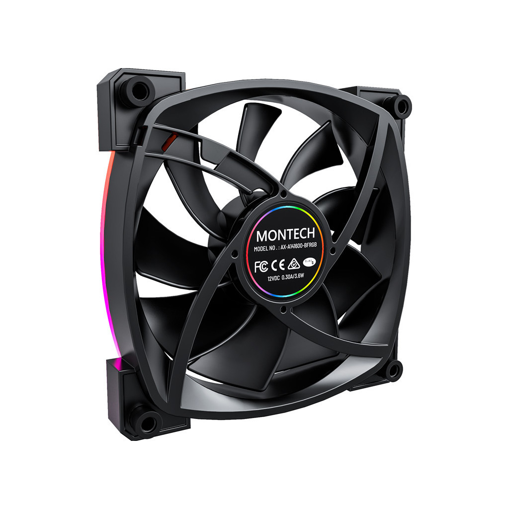 Кулер до корпусу MONTECH AX140 PWM BLACK - зображення 3