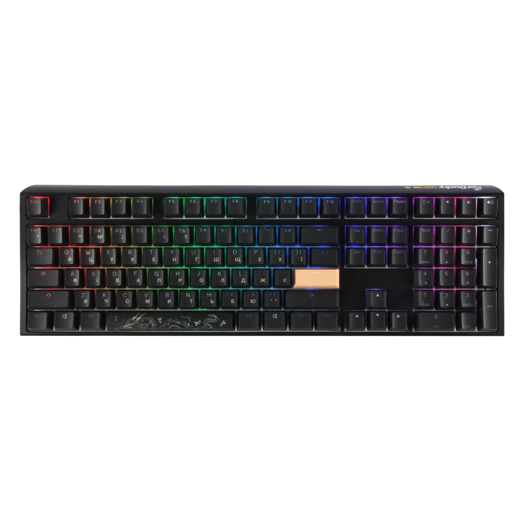 Клавіатура Ducky One 3 Cherry MX Red RGB UA USB Black (DKON2108ST-RUAPXCLAWSC1) - зображення 1