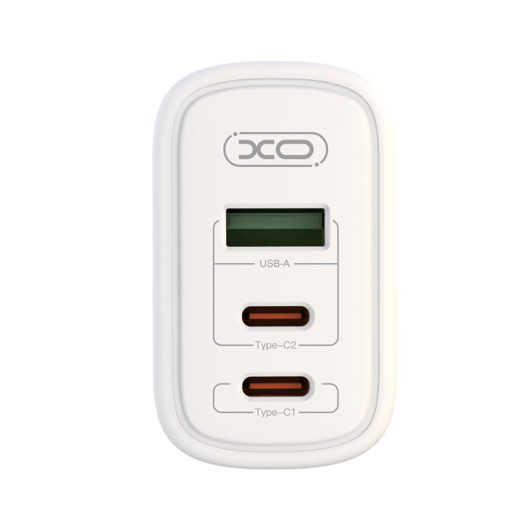 Зарядний пристрій XO 2xUSB-C PD65W + 1xUSB 45W white (СE04-WH) - зображення 2