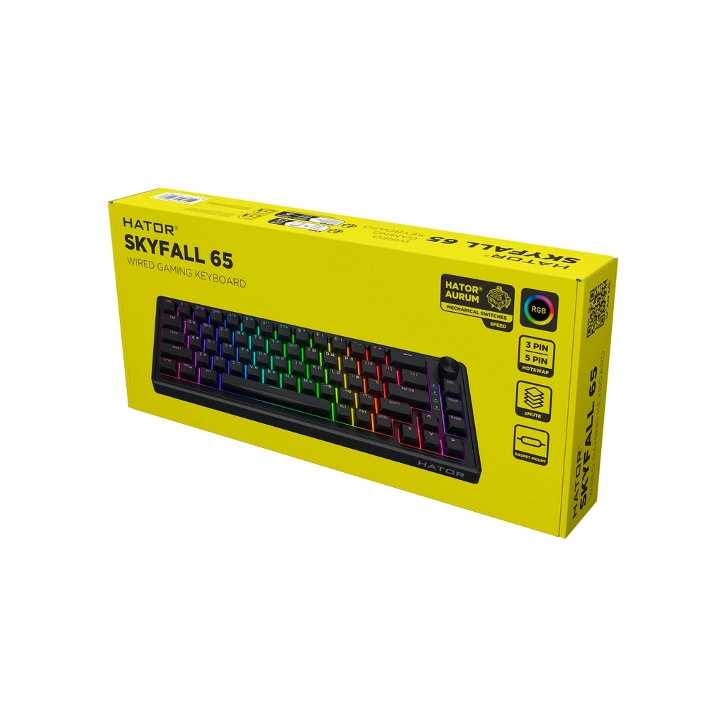 Клавіатура Hator Skyfall 65 USB UA Black (HTK1160UA) - зображення 7