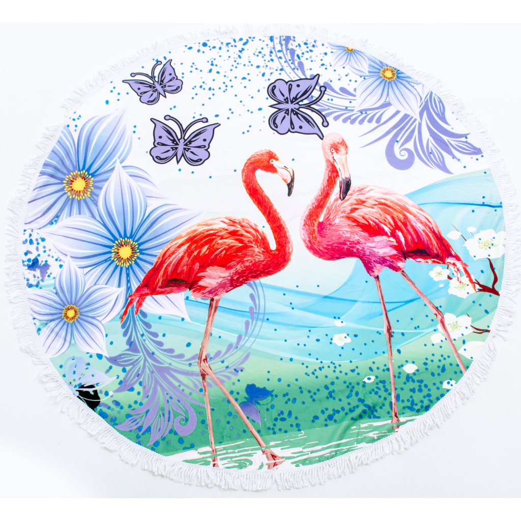 Рушник MirSon пляжний №5053 Summer Time Bright flamingo 150x150 см (2200003180664) - зображення 1