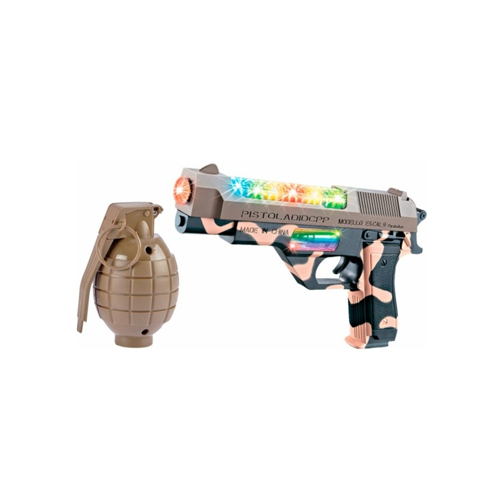 Іграшкова зброя ZIPP Toys Пістолет світлозвуковий Desert Eagle в наборі з гранатою, камуфляж (814Y) - зображення 1