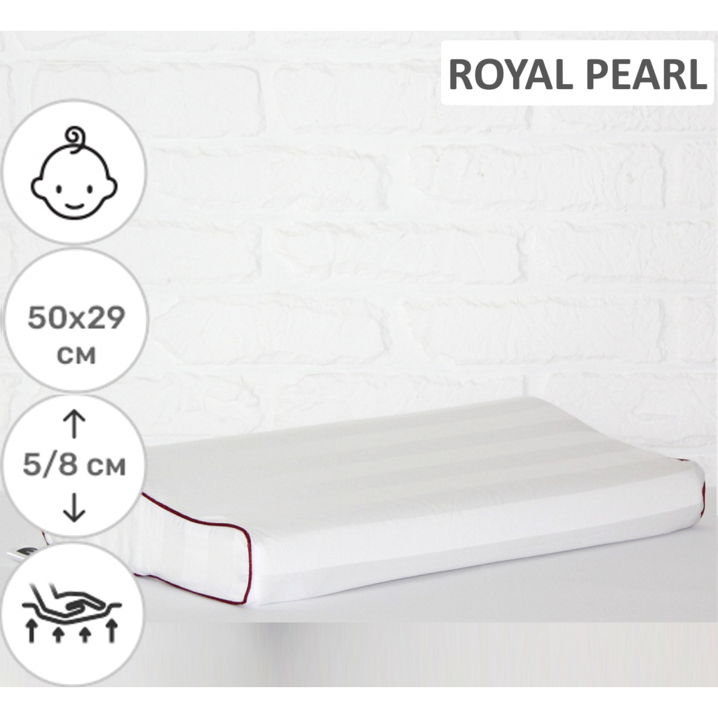 Подушка MirSon ортопедична №6108 Noble stripe Royal Pearl Kiddy Girl (2200003262629) - зображення 2