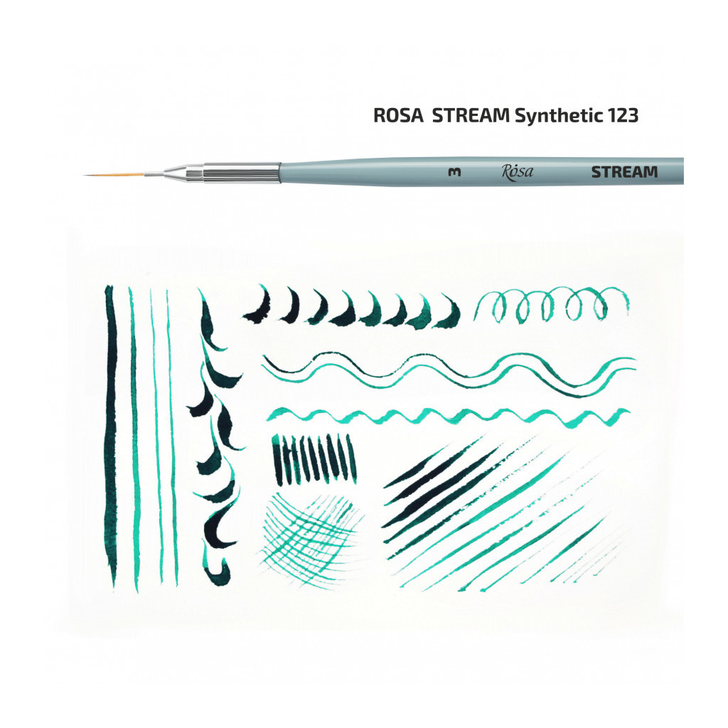 Пензлик для малювання Rosa Синтетика кругла, лайнер, STREAM 123/3, № 1 (4823098517030) - зображення 3