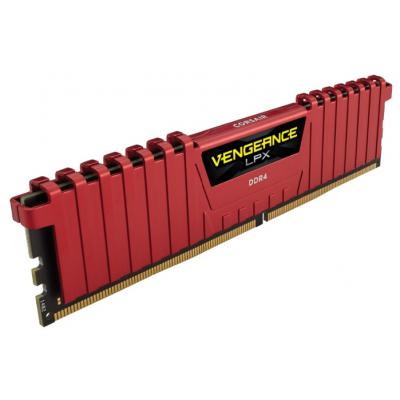 Модуль пам'яті для комп'ютера DDR4 16GB (2x8GB) 2400 MHz Vengeance LPX Red Corsair (CMK16GX4M2A2400C16R) - зображення 4