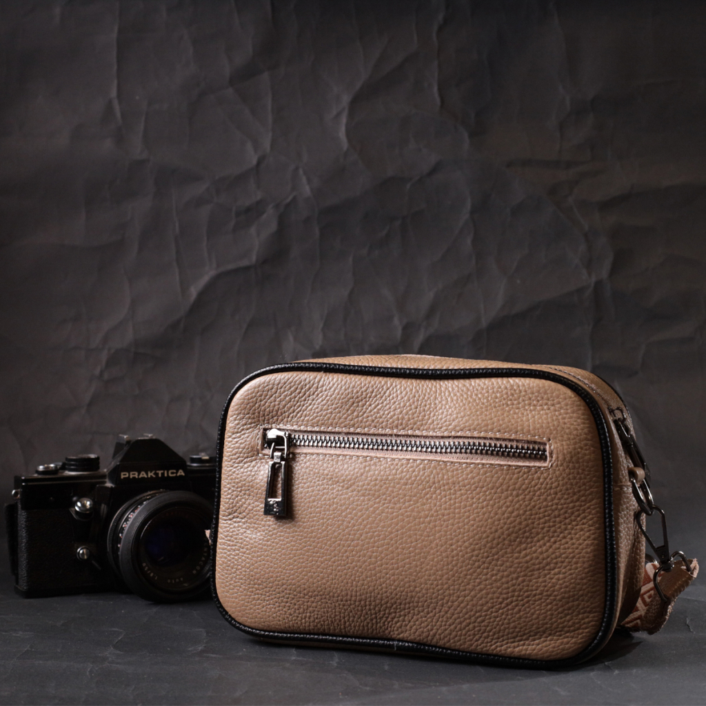 Сумка Vintage Шкіряна жіноча через плече на одне відділення Бежева (22386) - зображення 9