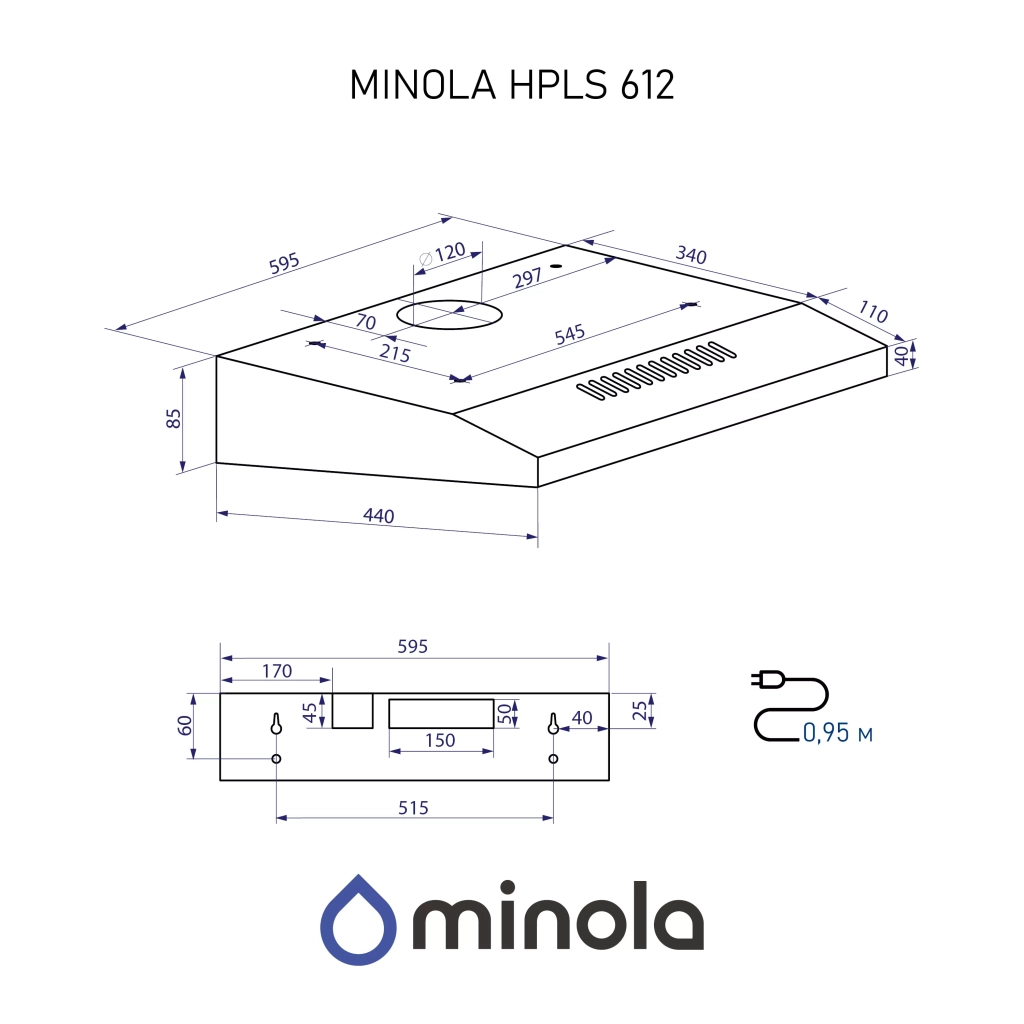 Витяжка кухонна Minola HPLS 612 BL - изображение 12