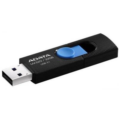 USB флеш накопичувач ADATA 32GB UV320 Black/Blue USB 3.1 (AUV320-32G-RBKBL) - зображення 3