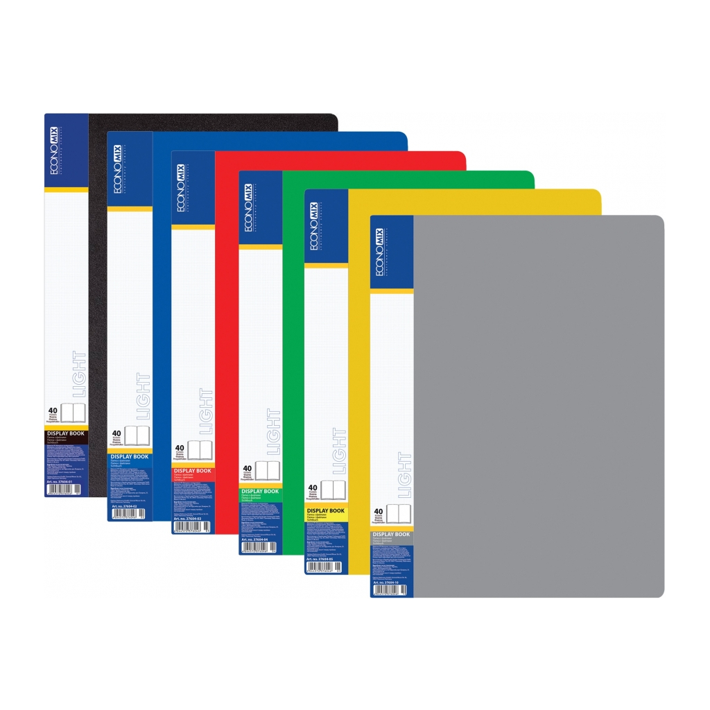 Папка з файлами Economix Light А4 з 40 файлами, асорті (E37604) - зображення 1
