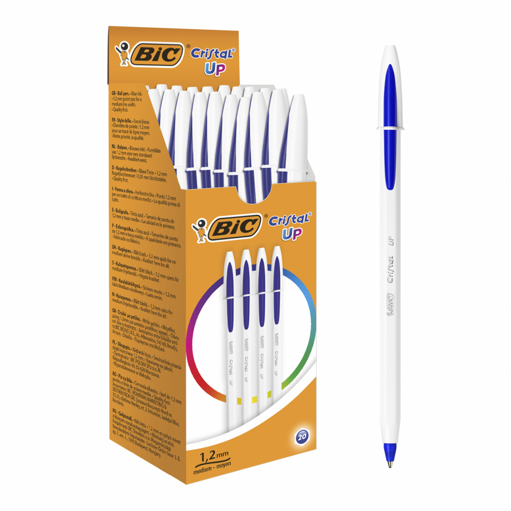 Ручка кулькова Bic Cristal Up з білим шестигранним корпусом Синя (bc949879) - зображення 2