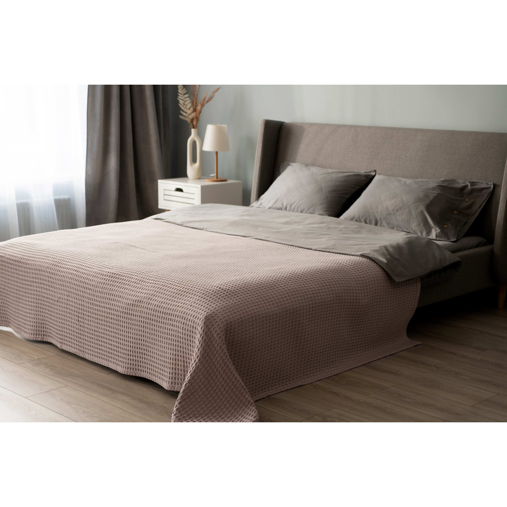 Плед Ardesto Pique 100% бежевий бавовна 220х230 см (ART0822PE) - зображення 2