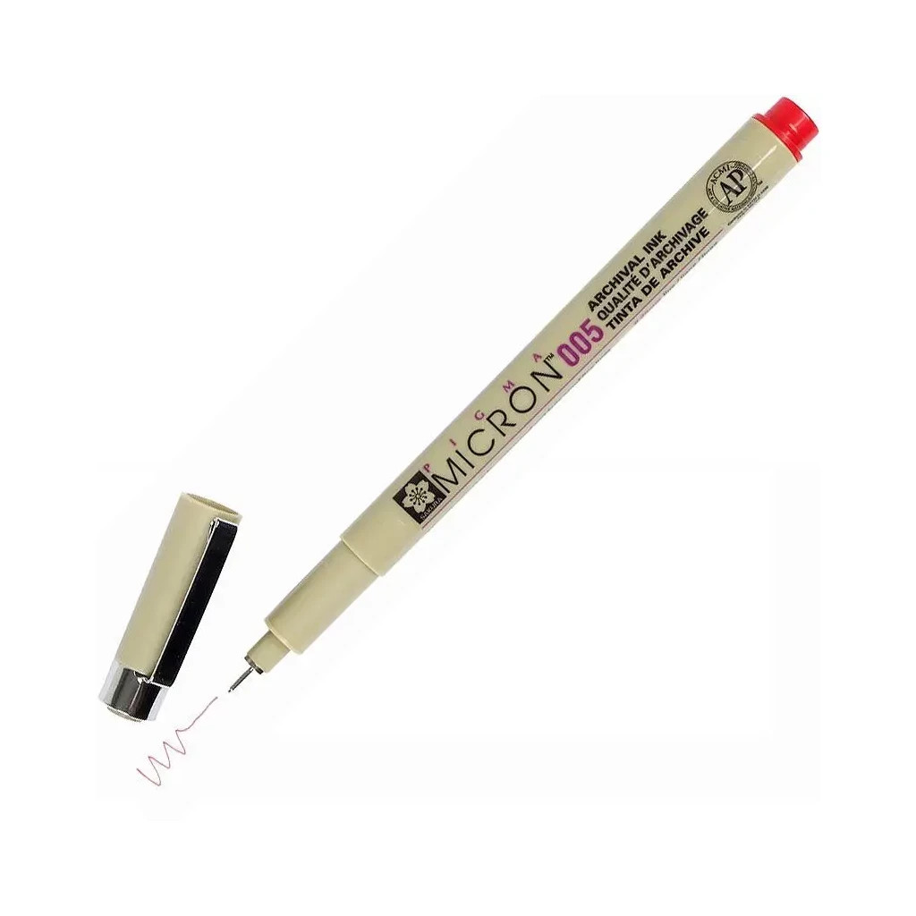 Лайнер Sakura Pigma Micron (0.05) 0,2мм Червоний (084511318441) - изображение 2
