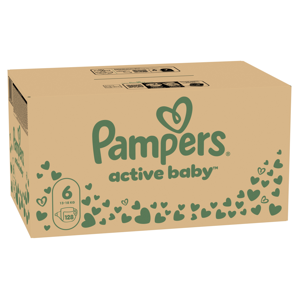 Підгузки Pampers Active Baby Розмір 6 (Extra Large) 13-18 кг 128 шт (8006540032688) - зображення 2