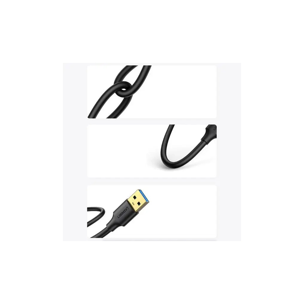 Дата кабель USB 3.0 AM/AM 3.0m US128 black Ugreen (90576) - зображення 8