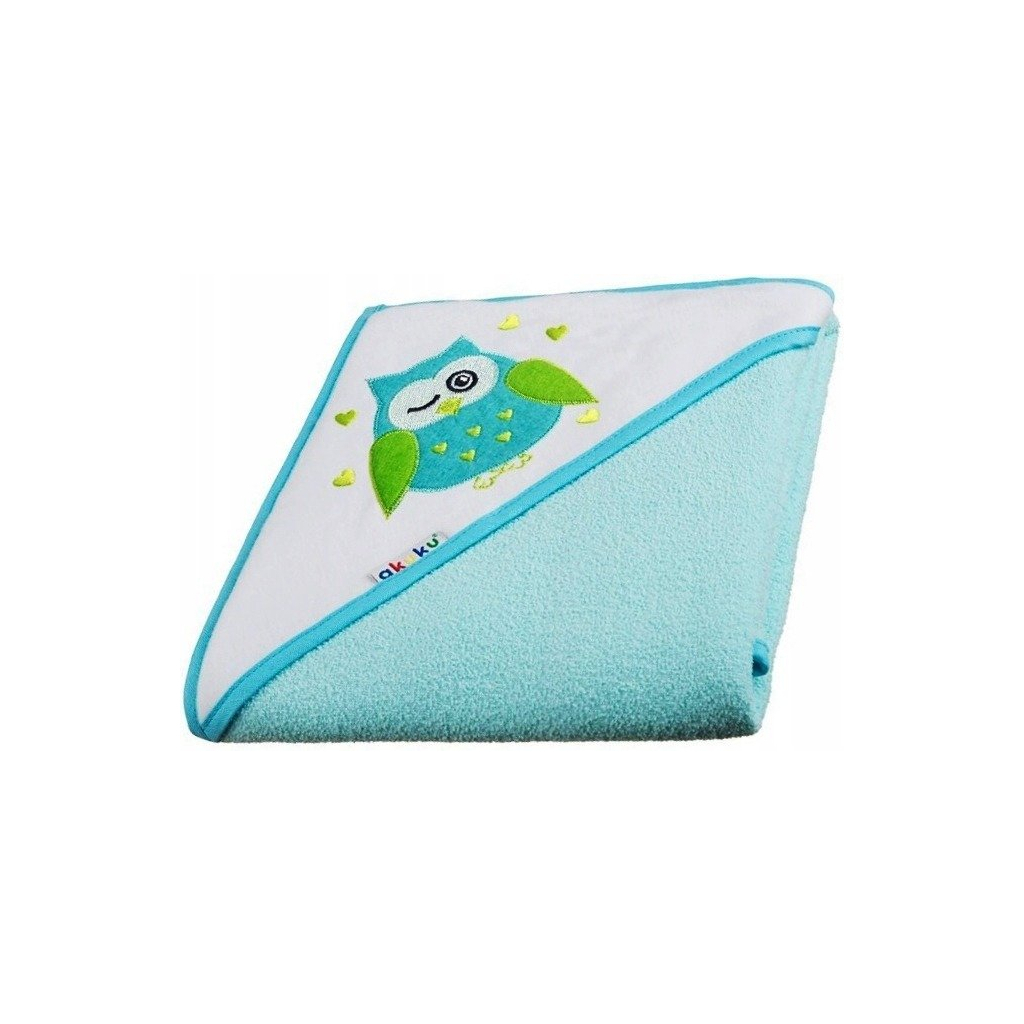 Рушник для купання Akuku з капюшоном 100x100 см, бірюзовий (A1246) - зображення 1