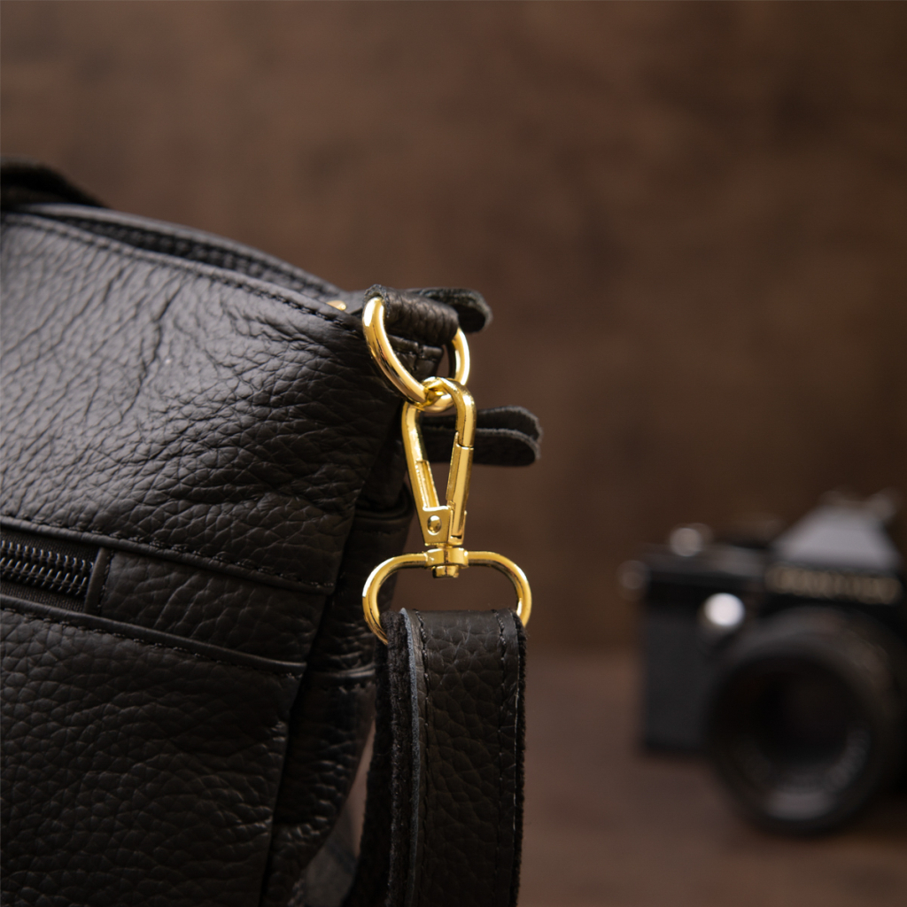 Сумка Vintage Жіноча компактна зі шкіри Чорна (20415) - зображення 9