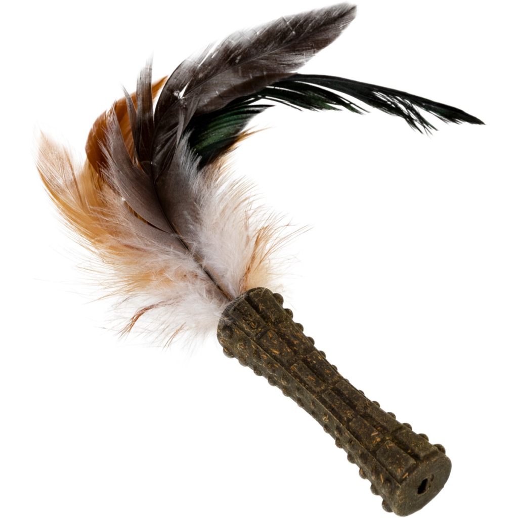 Іграшка для котів GiGwi Catnip Спресована котяча м'ята з пером 8 см (75334) - зображення 1