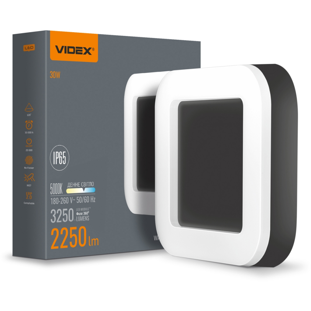 Світильник Videx LED ART IP65 квадратний 30W 5000K Black (VL-BHFS-305B) - зображення 3