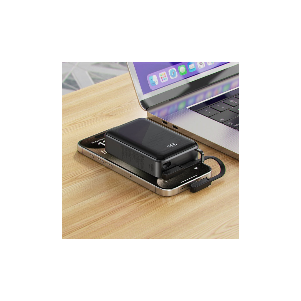 Батарея універсальна Acefast 20000mAh 67W PD/3.0, 20В/3.35A Type-C, USB-A, with cable, Li-ion M4 Black (6974316282723) - изображение 8