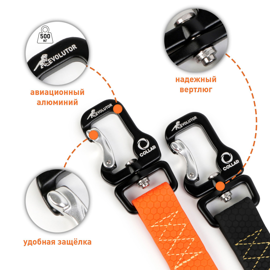 Повідець для собак Evolutor 210 см 25 мм чорний (42121) - изображение 5